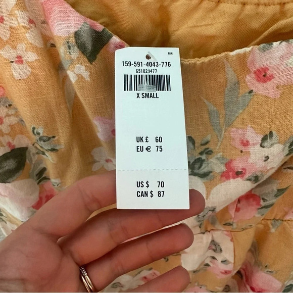Abercrombie & Fitch NWT linen blend one shoulder floral dress - Picture 7 of 12